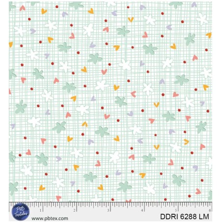 P121-DDRI6288LM PATCH. AMERICANO DREAM DRIFTERS (02) 110 CM. ALGODON 100% BLANCO/MENTA Venta en piezas de 7.00 M
