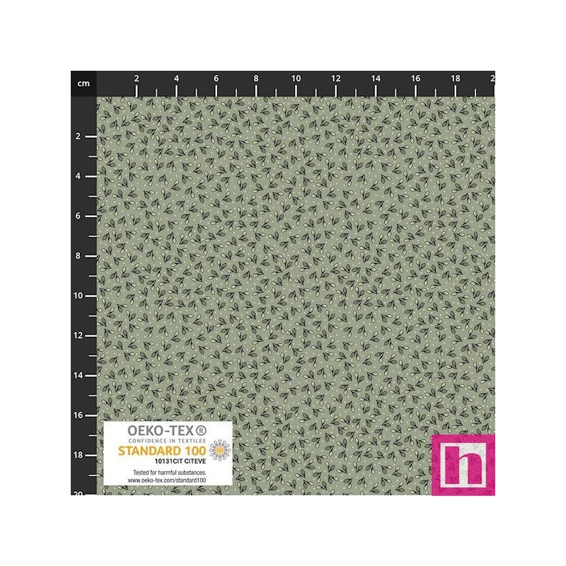 P137-4504-087 PATCH.AMERICANO BOBBINS AND BLOOMS (13) 110 CM. ALGODON 100% VERDE Venta en piezas de 6.00 M