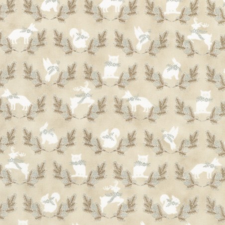 P137-SRKM-23706-303 PATCH. AMERICANO HOLIDAY FLOURISH - FOREST GLEN (48) 110 CM. ALGODON 100% NATURAL/PLATA METALLIC Venta en pi
