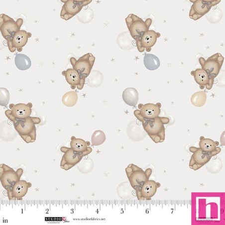 P140-8520-13 PATCH. AMERICANO SLEEPY TEDDY (04) 110 CM. ALGODON 100% CIELO Venta en piezas de 7.00 M