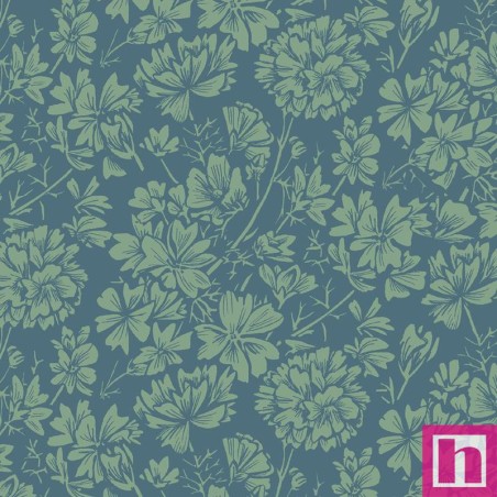 P17-MAS10834-NG PATCH. AMERICANO COTTAGE FLOWERS (13) 110 CM. ALGODON 100% VERDE Venta en piezas de 7.00 M