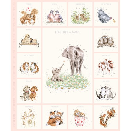 P17-MAS11125-P PATCH. AMERICANO TOGETHER IS BETTER (01) PANEL 90X110 CM. ALGODON 100% CREMA Venta en piezas de 7.00 M