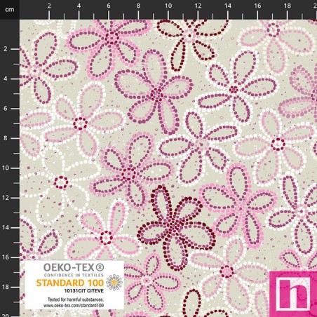 P137-4502-978 PATCH.AMERICANO VINTAGE WINDFLOWER (03) 110 CM. ALGODON 100% LINO/ROSA Venta en piezas de 6.00 M