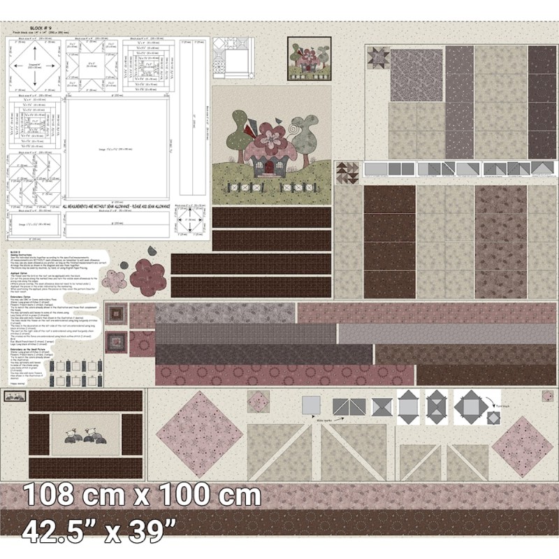 P137-4505-316 PATCH.AMERICANO CUP CAKE QUILT (11) PANEL 108X100 CM. ALGODON 100% MULTI Venta en piezas de 6.00 M