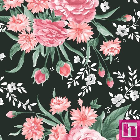 P17-MAS10770-J PATCH. AMERICANO GARDEN PICNIC (01) 110 CM. ALGODON 100% NEGRO Venta en piezas de 7.00 M