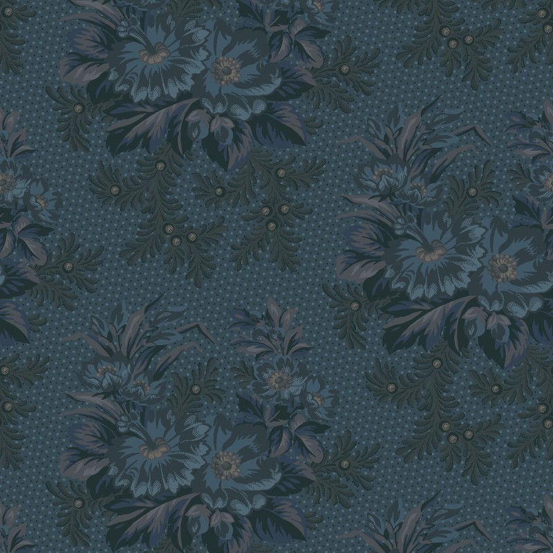 P17-MAS11260-N PATCH. AMERICANO MIDNIGHT BLOOM (03) 110 CM. ALGODON 100% MARINO Venta en piezas de 7.00 M