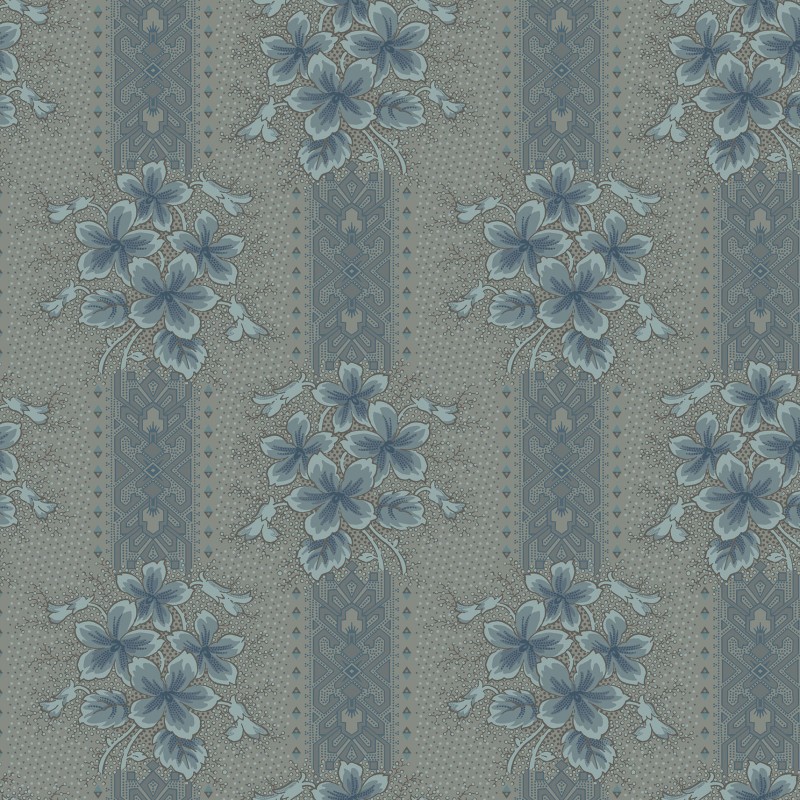 P17-MAS11261-TQ PATCH. AMERICANO MIDNIGHT BLOOM (04) 110 CM. ALGODON 100% GRIS Venta en piezas de 7.00 M