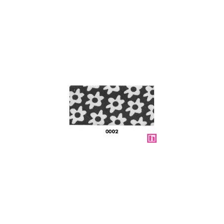 31024-25-0002 BIES PERFILADO ESTAMPADO XOLA 25 MM ALGODON 100% NEGRO Venta en piezas de 20.00 M