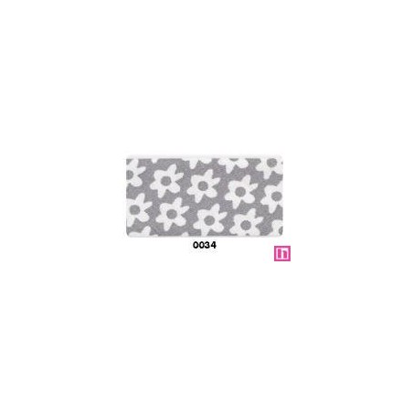 31024-25-0034 BIES PERFILADO ESTAMPADO XOLA 25 MM ALGODON 100% GRIS Venta en piezas de 20.00 M
