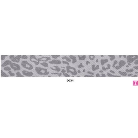 31025-25-0034 BIES PERFILADO ESTAMPADO LIBNA 25 MM ALGODON 100% GRIS Venta en piezas de 20.00 M