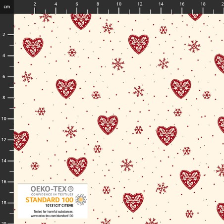 4497-147 PATCH.AMERICANO SCANDINAVIAN CHRISTMAS (06) 110 CM. ALGODON 100% NATIRAL/ROJO Venta en piezas de 6.00 M