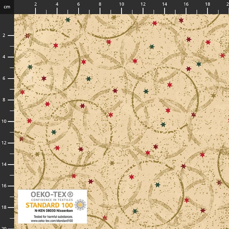 4593-201 PATCH.AMERICANO SNOW CRYSTALS (13) 110 CM. ALGODON 100% VAINILLA/DORADO METALLIC Venta en piezas de 6.00 M