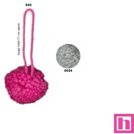 51007 584426.045-0034_YESENIA POMPON LANA ACRILICA 100% GRIS Venta en piezas de 10.00 U