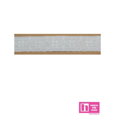 53219 BELINA ENTREDOS BORDADO BATISTA 29 MM. ALGODON 100% BEIG Venta en piezas de 13.00 M