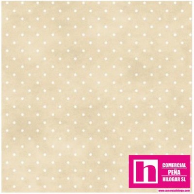 P0017-MAS609-EE PATCH. AMERICANO BEAUTIFUL BASICS-CLASSIC DOT (07) 110 CM. ALGODON 100% MARFIL/BLANCO Venta en piezas de 7.00 M