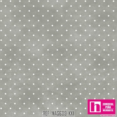 P0017-MAS609-KK1 PATCH. AMERICANO BEAUTIFUL BASICS-CLASSIC DOT (16) 110 CM. ALGODON 100% GRIS/BLANCO Venta en piezas de 7.00 M