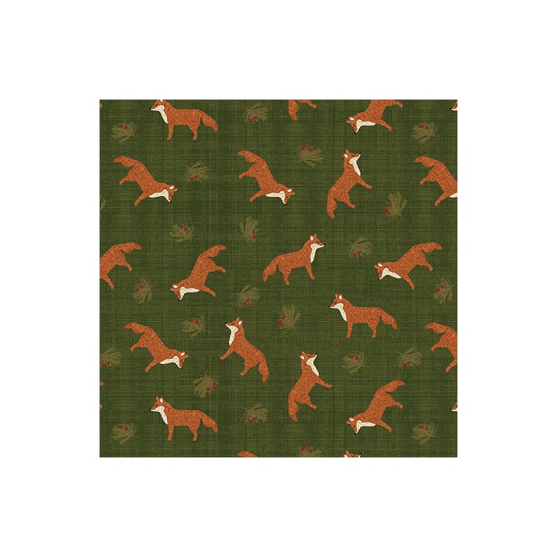 P133-16781-44 PATCH. AMERICANO A WALK IN THE FOREST (11) 110 CM. ALGODON 100% VERDE Venta en piezas de 6.80 M