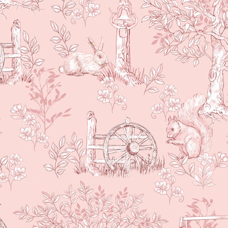 P133-16809-22 PATCH. AMERICANO MONTGOMERY: MOUNTAIN CHARM (13) 110 CM. ALGODON 100% ROSA Venta en piezas de 6.80 M