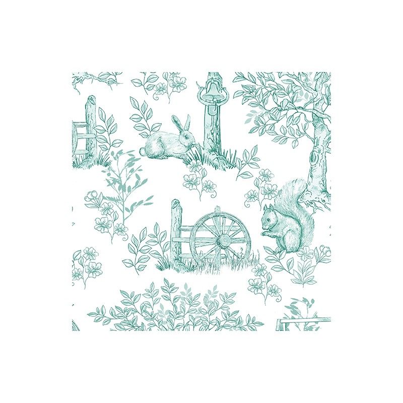 P133-16809-90 PATCH. AMERICANO MONTGOMERY: MOUNTAIN CHARM (20) 110 CM. ALGODON 100% BLANCO/VERDE Venta en piezas de 6.80 M