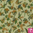 P135-SB-88501D2-2 PATCH. AMERICANO NARA HOMESPUN 25 (09) 110 CM. ALGODON 100% LINO/VERDE/DORADO Venta en piezas de 7.00 M
