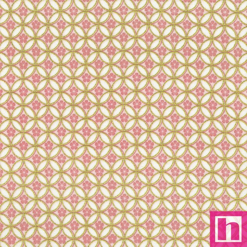 P135-SRKDM-23512-416 PATCH. AMERICANO IMPERIAL COLLECTION - GRACEFUL GRANES (08) 110 CM. ALGODON 100% CREMA/ROSA/METALLIC Venta