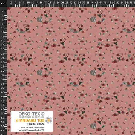 P137-4504-286 PATCH.AMERICANO STRAWBERRY MISCHIEF (05) 110 CM. ALGODON 100% ROSA Venta en piezas de 6.00 M