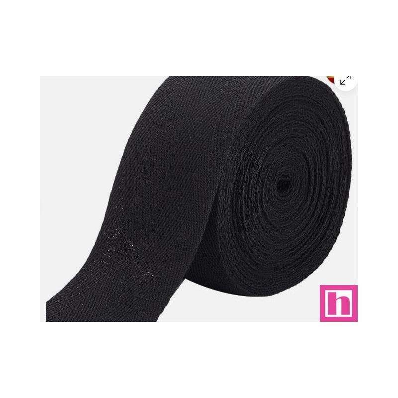 392-20-12 CINTA ESPIGA 20 MM. ALGODON 100% NEGRO Venta en piezas de 100.00 M