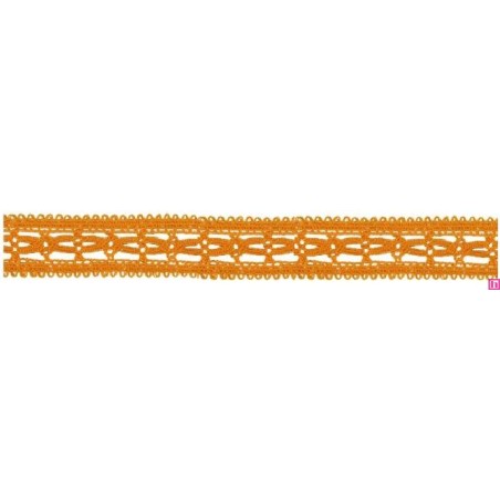 727387-0008 ENTREDOS BOLILLO NIARA 23 MM. POLIESTER 100% NARANJA Venta en piezas de 25.00 M