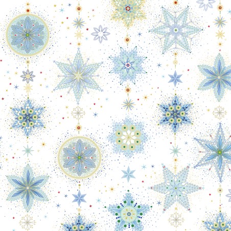 P121-TTRE6305WB PATCH. AMERICANO TURNOWSKY TREASURES (01) 110 CM. ALGODON 100% BLANCO/AZUL Venta en piezas de 7.00 M
