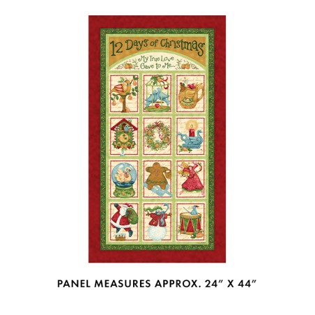 P133-17270-99 PATCH. AMERICANO 12 DAYS OF CHRISTMAS (01) PANEL 60X110 CM. ALGODON 100% MULTI Venta en piezas de 6.80 M