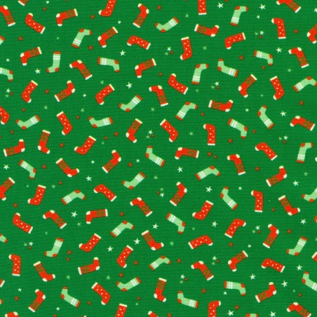 P135-SRKD-23908-240 PATCH. AMERICANO TINY TIDINGS (07) 110 CM. ALGODON 100% VERDE Venta en piezas de 7.00 M