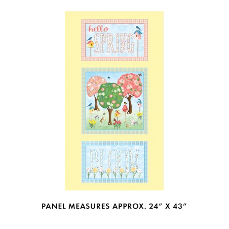 P133-14969-33 PATCH. AMERICANO ENCHANTED SPRING (01) PANEL 60X110 CM. ALGODON 100% AMARILLO Venta en piezas de 6.80 M