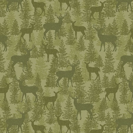 P133-16780-40 PATCH. AMERICANO A WALK IN THE FOREST (13) 110 CM. ALGODON 100% VERDE Venta en piezas de 6.80 M