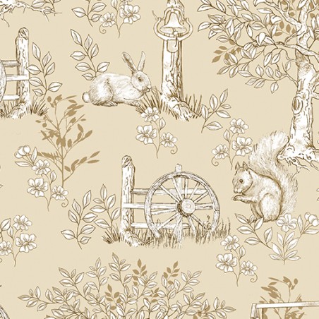 P133-16809-72 PATCH. AMERICANO MONTGOMERY: MOUNTAIN CHARM (06) 110 CM. ALGODON 100% BEIG Venta en piezas de 6.80 M