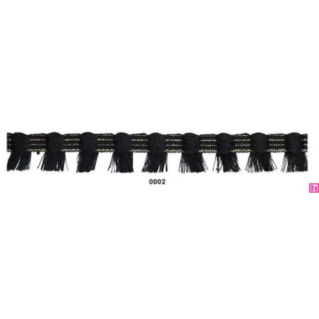 129830-02 FLECO FANTASIA RANYA 20 MM. POLIESTER/ALGODON NEGRO Venta en piezas de 20.00 M