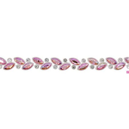 133900-0006 GALON FANTASIA SARABI 10 MM. ABS+RESINA+CRISTAL ROSA Venta en piezas de 9.10 M