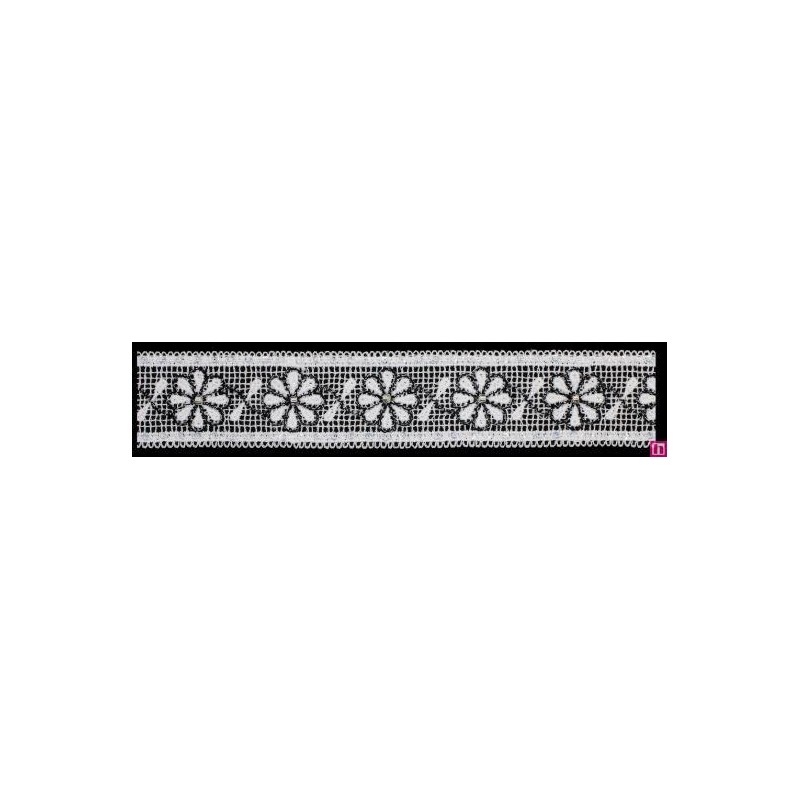 137301-103 GALON GUIPUR FANTASIA ABIDEMI 27 MM. POLIESTER + PET+CRISTAL BLANCO/NEGRO Venta en piezas de 9.10 M