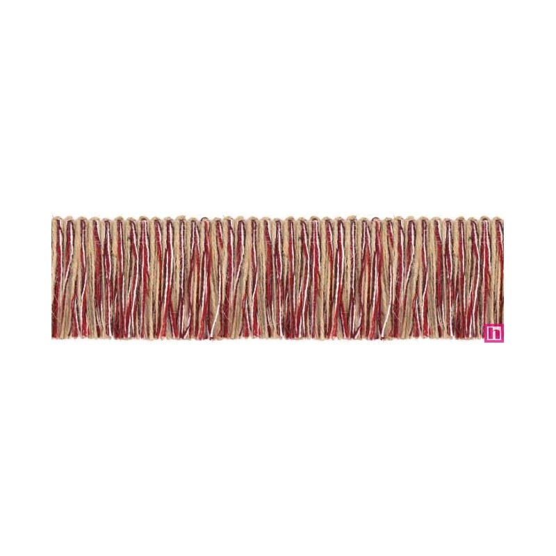 154245-09 FLECO FANTASIA DINKA 55 MM. YUTE+ALGODÓN+ACRILICO ROJO Venta en piezas de 15.00 M