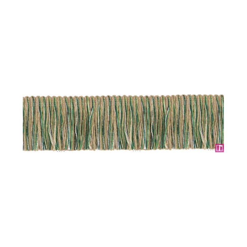 154245-13 FLECO FANTASIA DINKA 55 MM. YUTE+ALGODÓN+ACRILICO VERDE Venta en piezas de 15.00 M