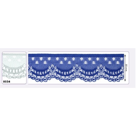 541258-034 PUNTILLA NYLON VILMA 35 MM. POLIESTER 100% GRIS Venta en piezas de 25.00 M