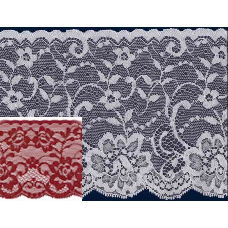 58589 FLORA PUNTILLA NYLON 110 MM. POLIAMIDA 100% GRANATE Venta en piezas de 20.00 M