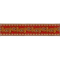 606045-09 CINTA JACQUARD ALIM 33 MM. POLIESTER 100% ROJO/DORADO Venta en piezas de 9.00 M