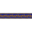 606045-19 CINTA JACQUARD ALIM 33 MM. POLIESTER 100% AZUL/DORADO Venta en piezas de 9.00 M