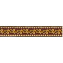 606045-60 CINTA JACQUARD ALIM 33 MM. POLIESTER 100% GRANATE/DORADO Venta en piezas de 9.00 M