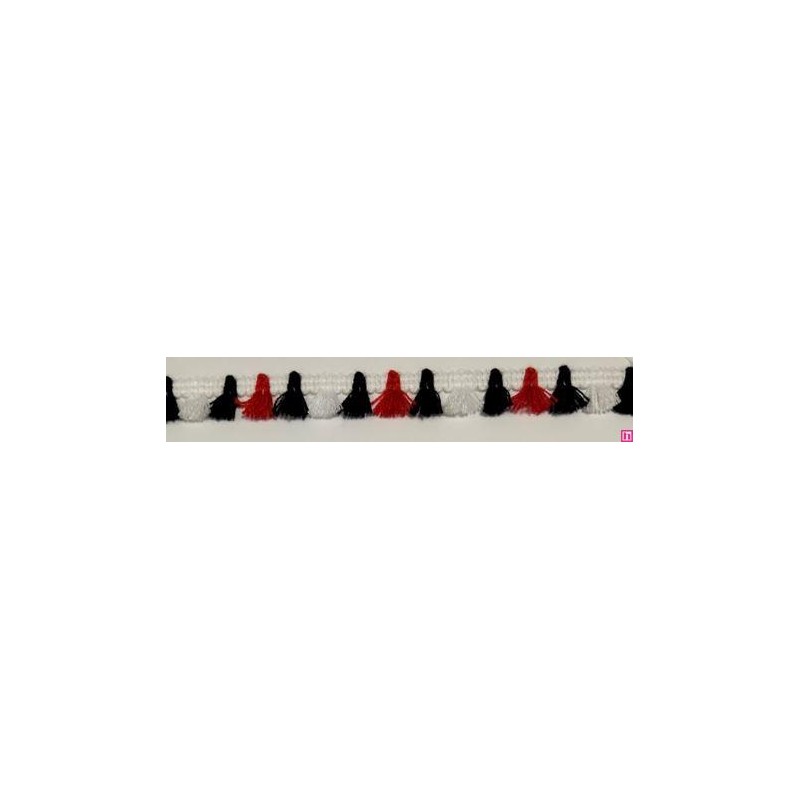 64288 FLECO FANTASIA 15 MM CHAY ACRILICO 100% BLANCO/MARINO/ROJO Venta en piezas de 25.00 M