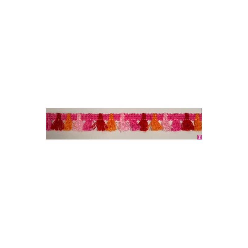 64292 FLECO FANTASIA 15 MM CHAY ACRILICO 100% FUCSIA/NARANJA/ROJO Venta en piezas de 25.00 M