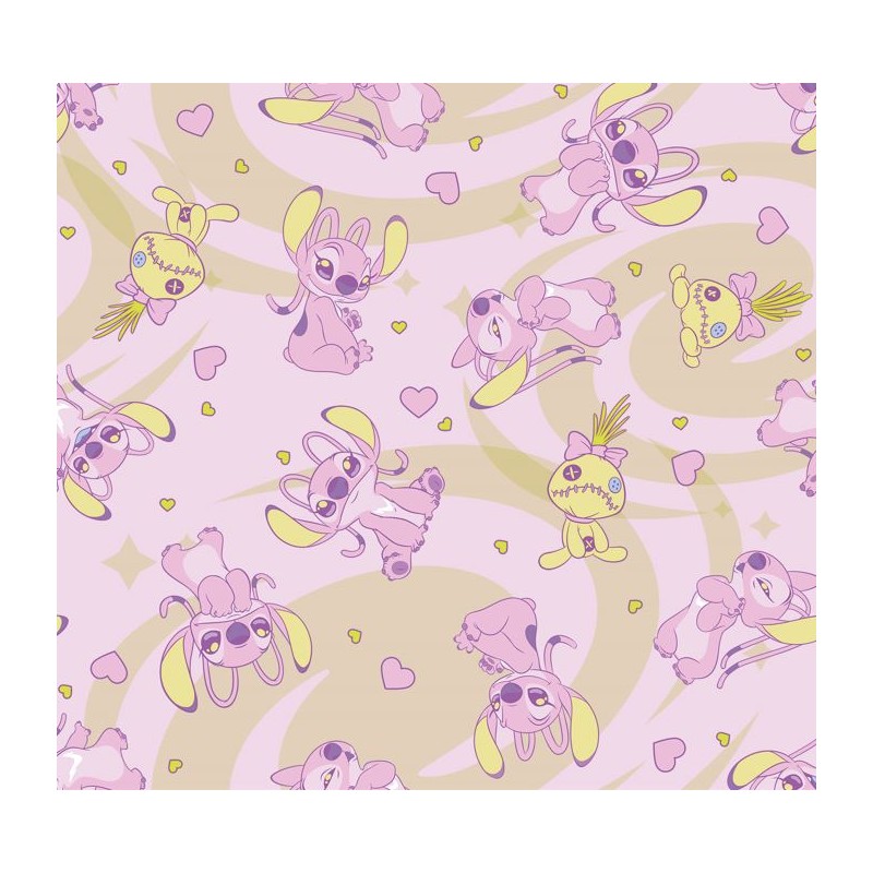67904 TEJIDO ESTAMPADO STITCH (00) 1.40 M. 130 GR/M2 ALGODON 100% ROSA Venta en piezas de 6.00 M