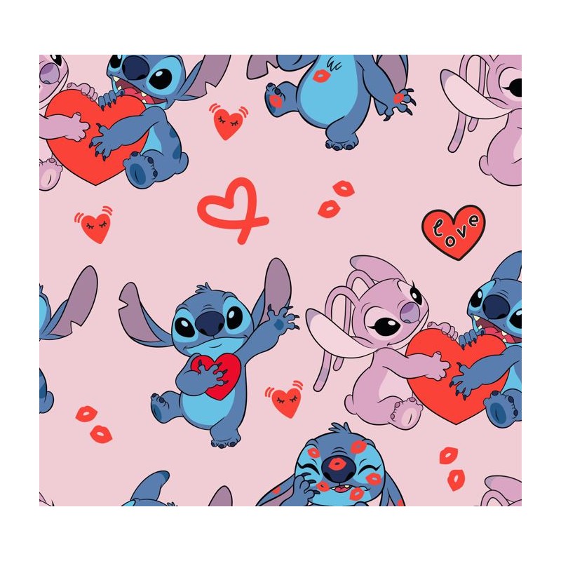 67905 TEJIDO ESTAMPADO STITCH (00) 1.40 M. 130 GR/M2 ALGODON 100% ROSA Venta en piezas de 6.00 M