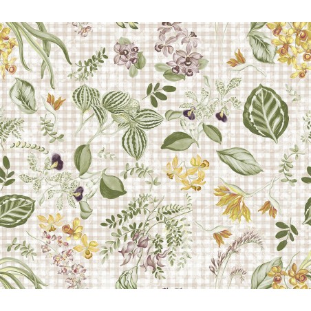 68008 LONETA ESTAMPADA ANTIMANCHAS BRUJAS (01) 1.55 M. 240 GR/M2 - POLIESTER 100% BLANCO/VERDE Venta en piezas de 10.00 M