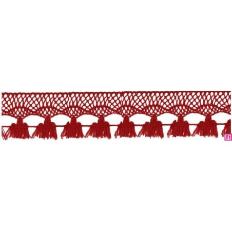 727388-009 FLECO BOLILLO SHAIRA 30 MM. POLIESTER 100% ROJO Venta en piezas de 25.00 M